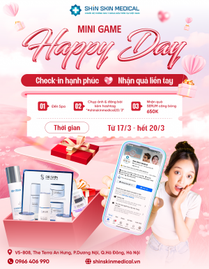 Mừng Ngày Hạnh Phúc 20/3: Check-in Nhận Ngay Quà Tặng Serum Căng Bóng 650K Tại Shin Skin Medical